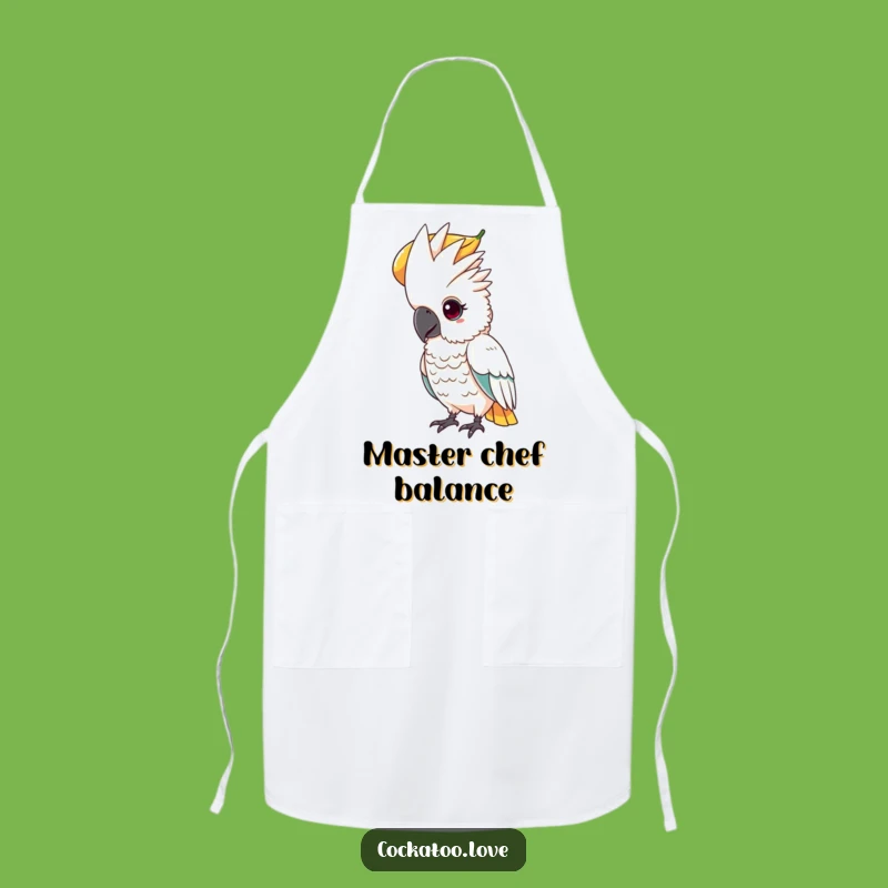 Funny Cockatoo Fruit Balance Apron a Focused Kitchen Gift