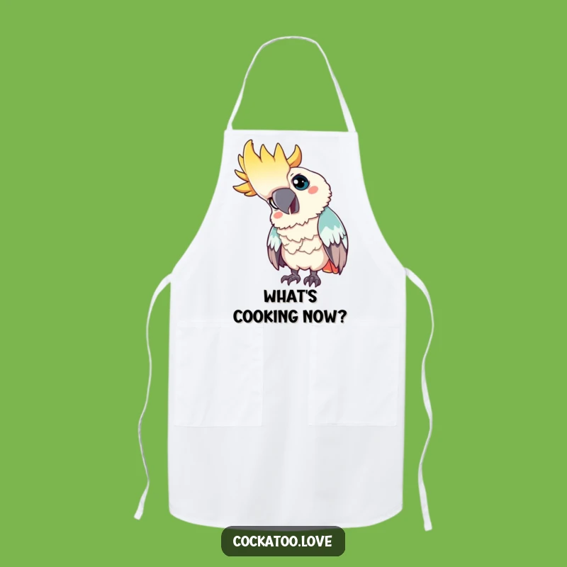 Funny Curious Cockatoo Apron: Ponder and Cook with Birdie Charm!