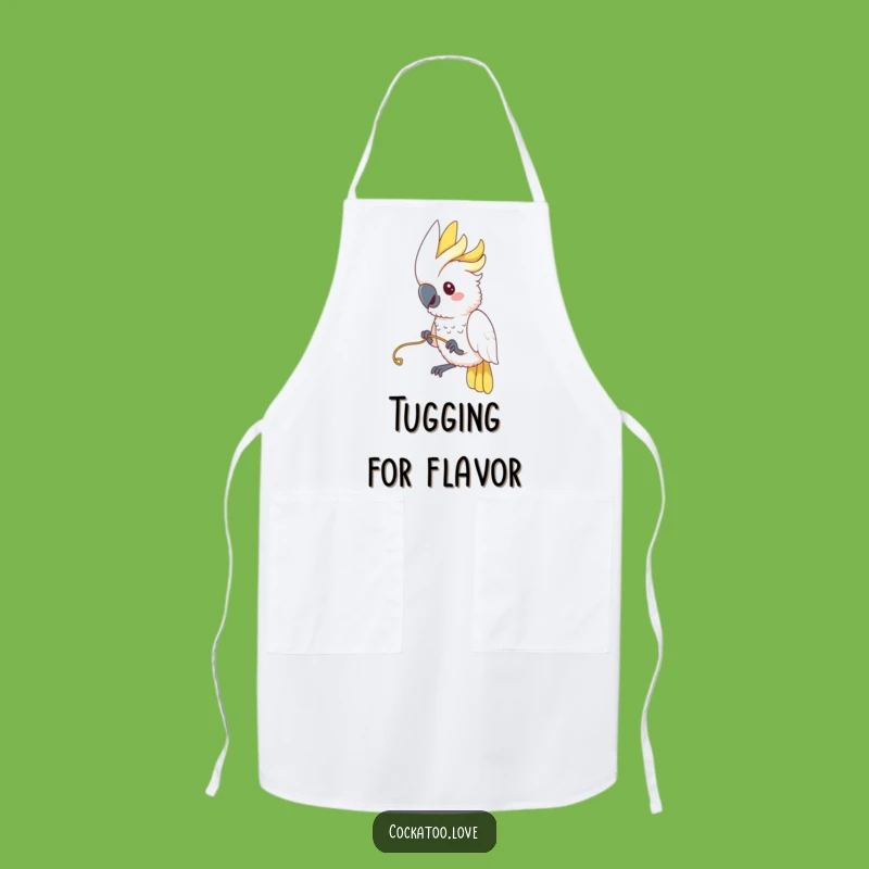 Funny Cockatoo Toy Tester Apron - Playful Bird Kitchen Apron Gift