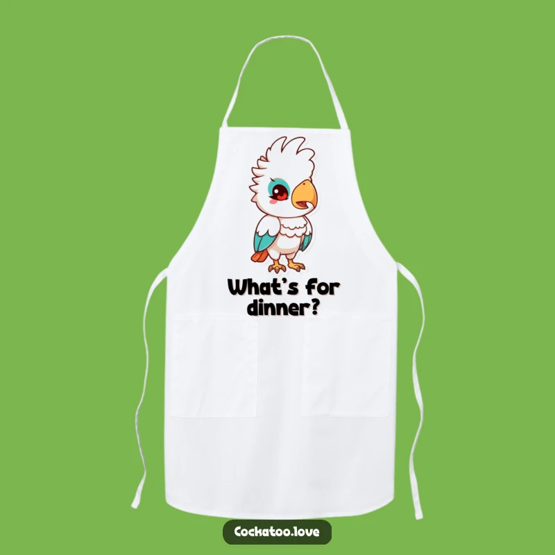 Funny Quizzical Cockatoo Apron: Ponder While You Cook