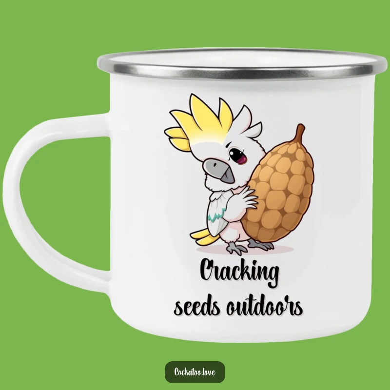 Funny Cockatoo Camping Mug: Durable & Hilarious Seed Cracker Cup, Great Funny Gift