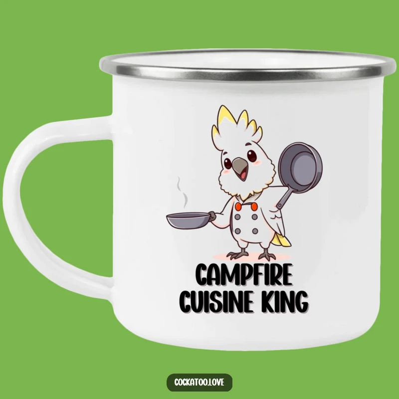 Funny Chef Cockatoo Camping Mug: Adventure Fuel for Happy Cooks