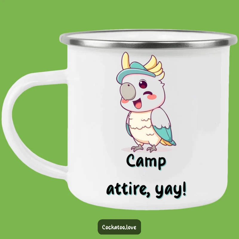 Funny Cockatoo Hat Camping Mug a Rugged Squawking Gift