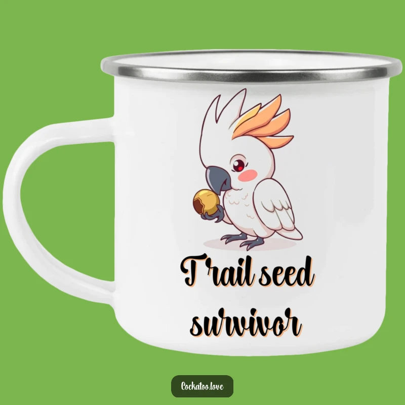 Funny Determined Cockatoo Camping Mug - Campfire Focus, a Hilarious Gift!