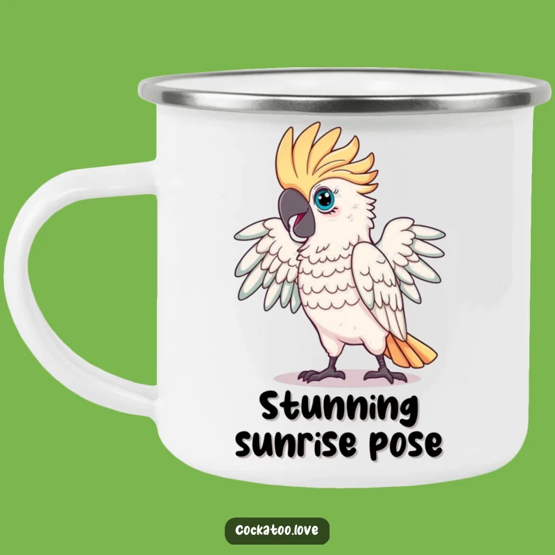 Funny Proud Cockatoo Camping Mug: Dramatic Outdoors - Rugged Funny Gift!