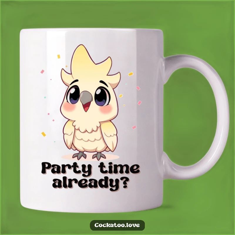 Funny Cockatoo Confetti Mug: A Joyful Bird's Party Gift!