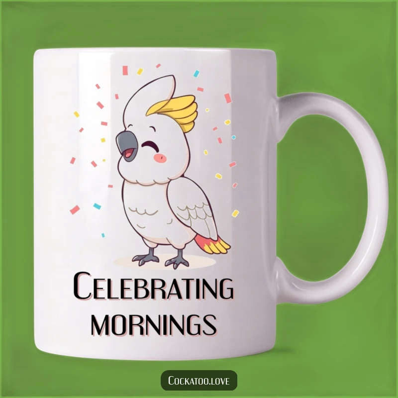 Funny Cockatoo Confetti Mug: Celebrate Joyfully with this Funny Bird Gift!