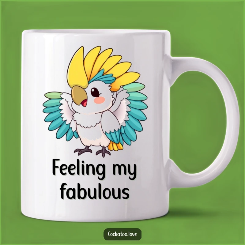 Funny Cockatoo Crest Fan Mug: Hilarious Tropical Bird Gift for Feathered Friends!