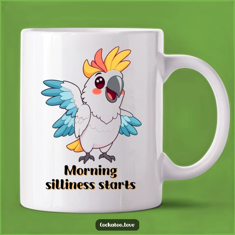 Funny Cockatoo Pose Mug: Strike a Hilarious Pose with this Funny Bird!