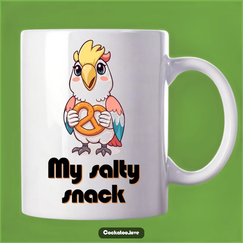 Funny Cockatoo Pretzel Mug: Snack Time Joy, Perfect Hilarious Gift!