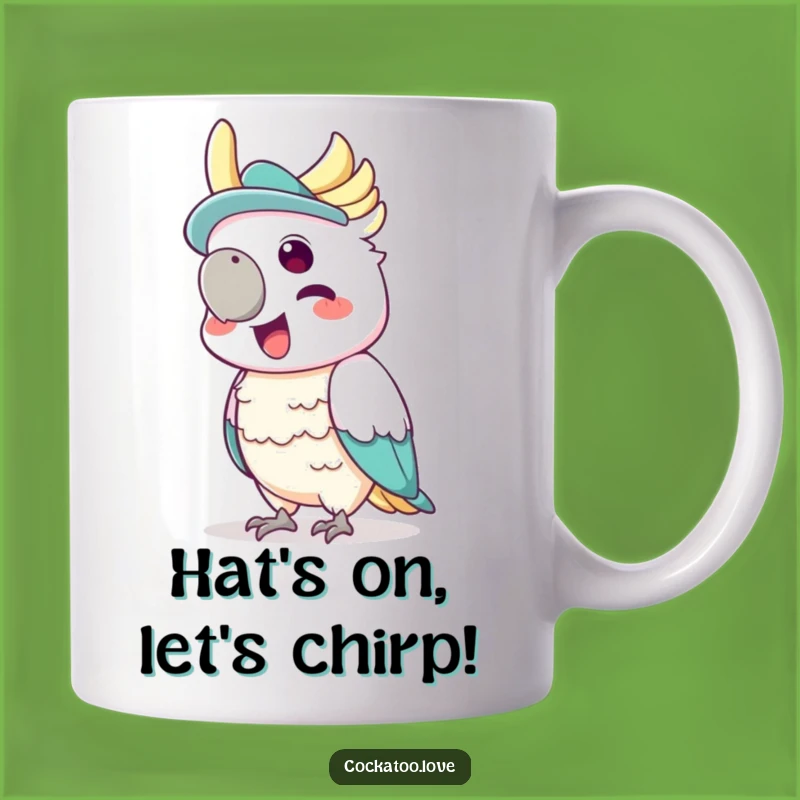 Funny Cockatoo Hat Mug a Joyful Squawking Birdy Gift