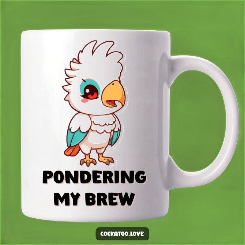 Funny Quizzical Cockatoo Mug: Express Your Curiosity Hilariously