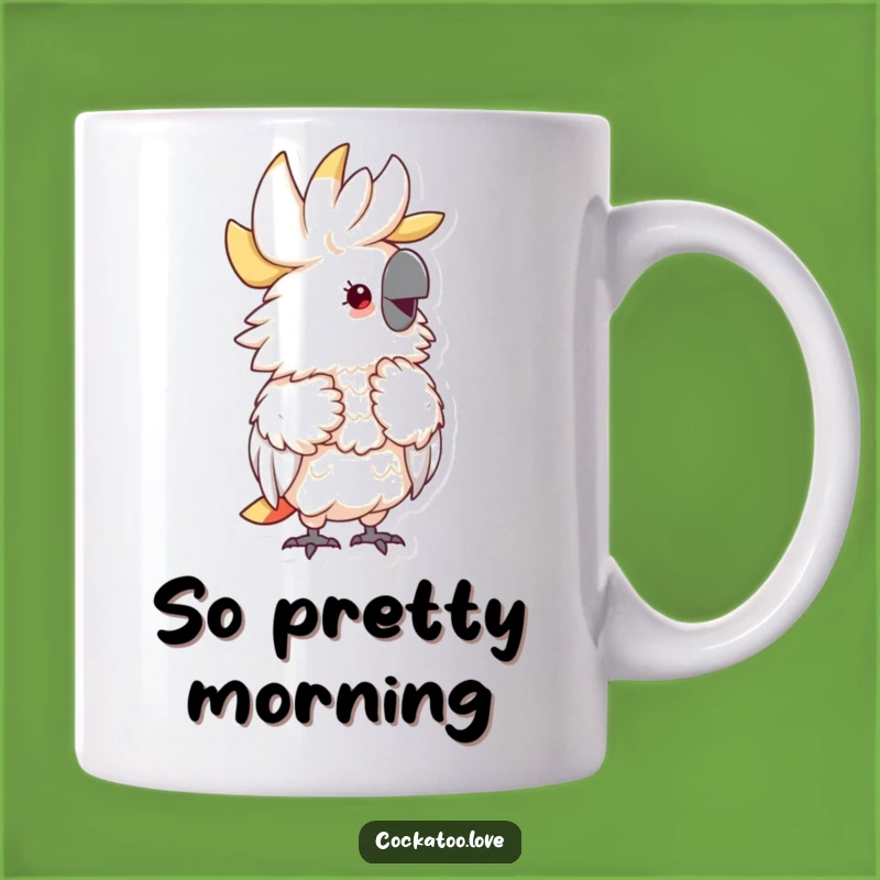 Funny Fluffy Cockatoo Mug: Preening Delight - Perfect Funny Gift!