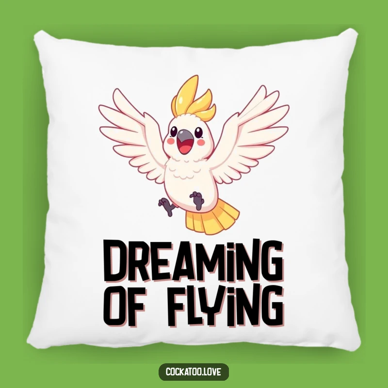 Funny Cockatoo Leaping Pillow A Joyful Bird Accent Pillow for Cozy Smiles