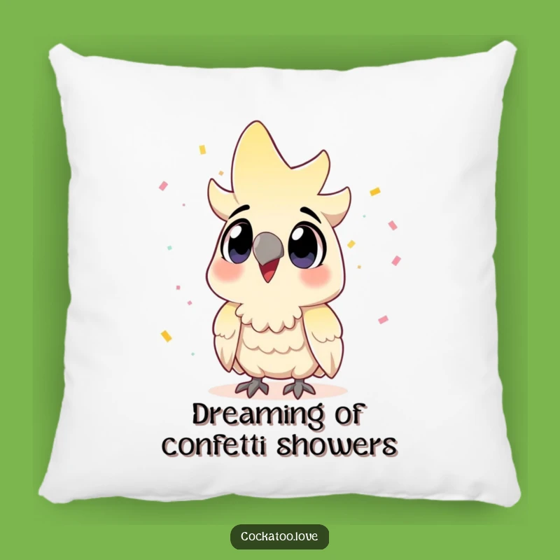 Funny Cockatoo Pillow: Cuddle Up with Festive Bird Party Fun!