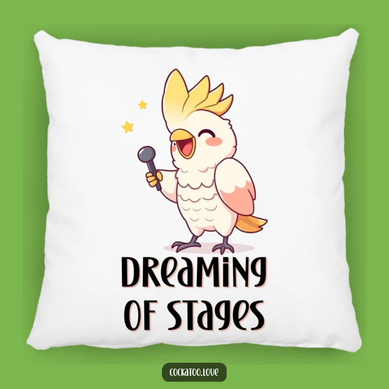 Funny Cockatoo Pillow: Snuggle with a Gleeful Singing Bird