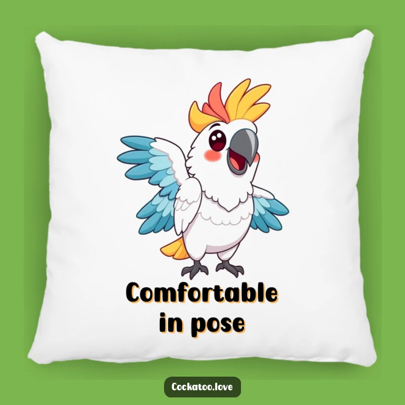 Funny Cockatoo Pose Pillow: Cuddle Up with Comedy, Perfect Funny Gift!