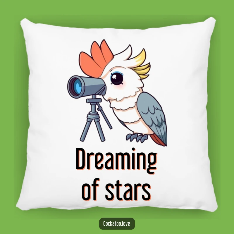 Funny Curious Cockatoo Pillow: Soft Explorer Bird Cushion, Cozy Funny Gift