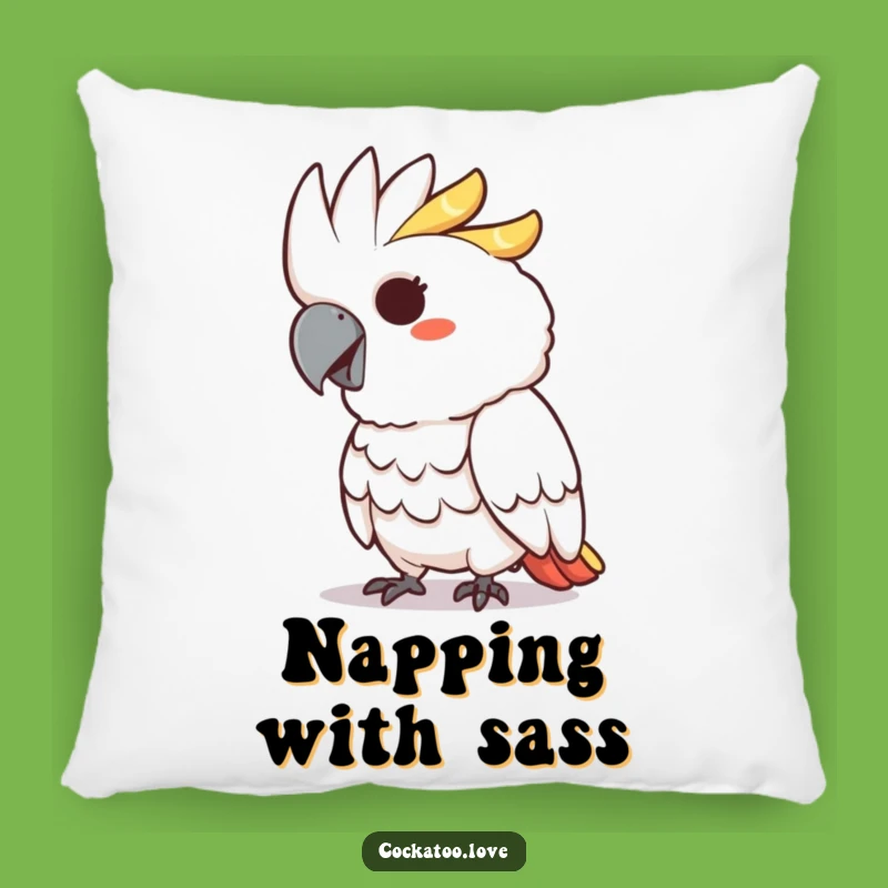 Funny Cockatoo Pillow: Snuggle with a Mischievous Pecking Bird