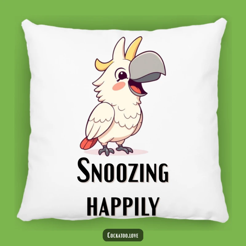 Funny Happy Cockatoo Pillow - Cozy Up with Joy, a Hilarious Gift!