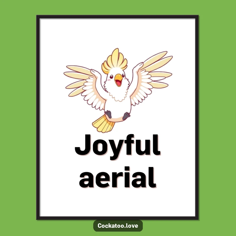 Funny Cockatoo Leap Digital Art a Joyful Instant Gift