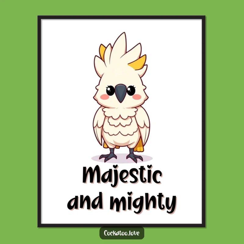 Funny Determined Cockatoo Digital Art: Instant Confidence for Your Walls