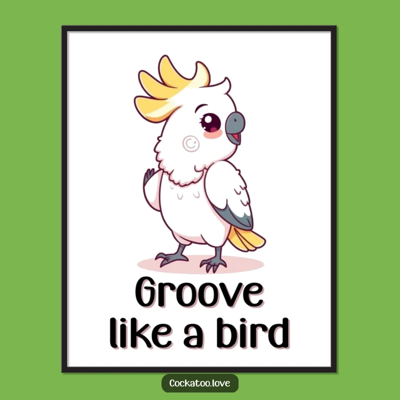 Funny Cockatoo Dance Digital Art: Instant Hilarious Bird Print, Perfect Funny Gift