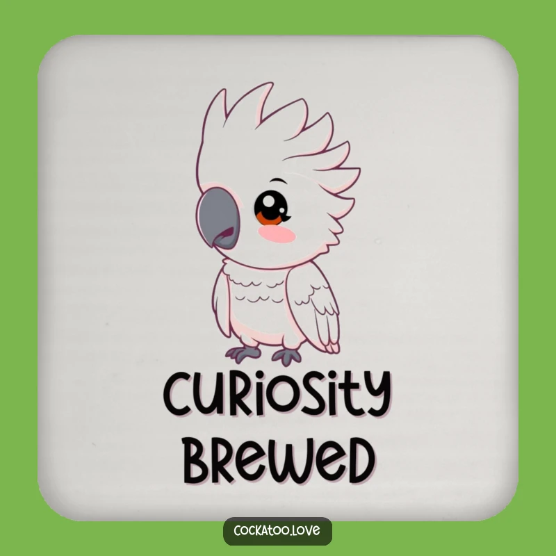 Funny Cockatoo Coaster Set: Curious Bird Drinkware for Inquisitive Hosts