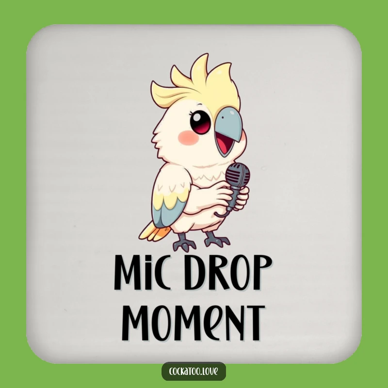 Funny Cockatoo Coaster Set: Star Bird Drinkware for Music Parties