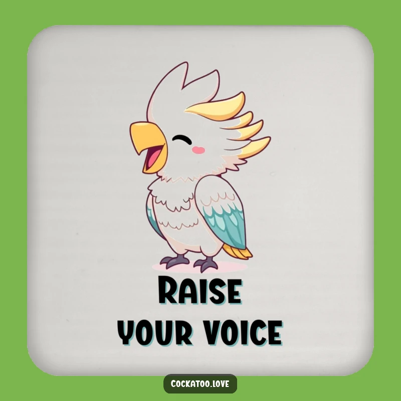 Funny Cockatoo Squawk Drink Coaster - Cheerful Bright Beak Bird Decor, Perfect Humorous Gift