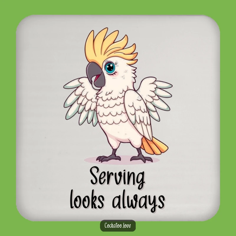 Funny Proud Cockatoo Coasters: Dramatic Style - Smart Funny Gift!