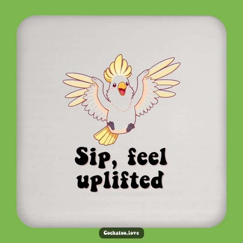 Funny Cockatoo Leap Coaster a Small Joyful Birdy Gift