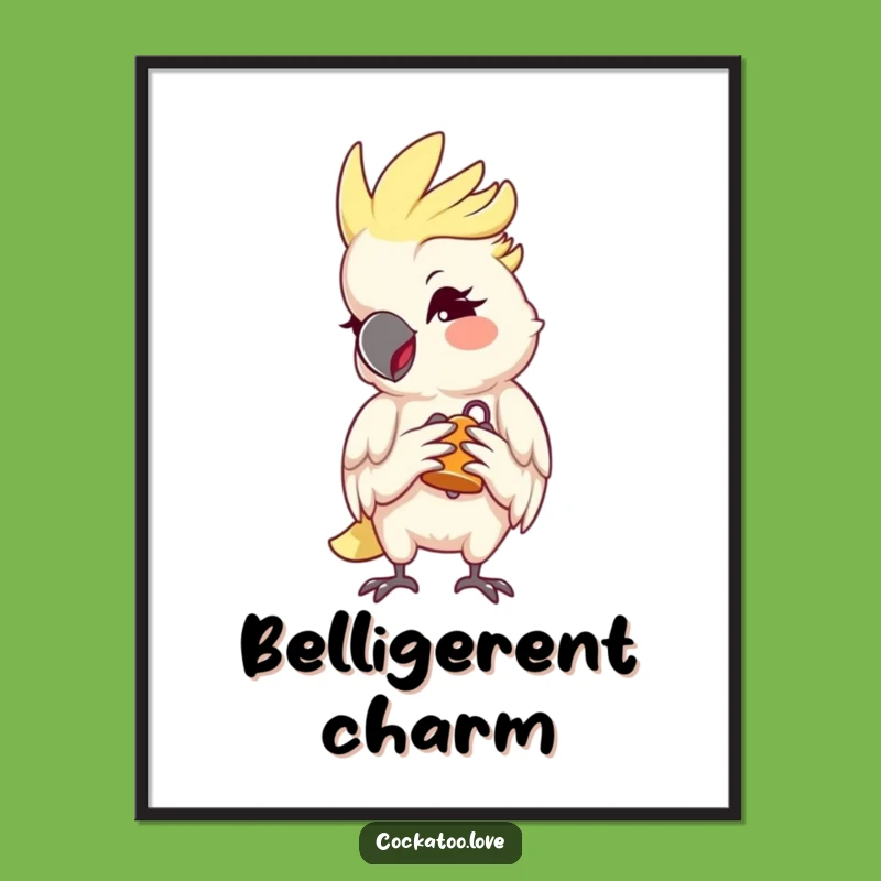 Funny Cockatoo Wink Poster - Mischievous Art, Perfect Bird Lover Gift!