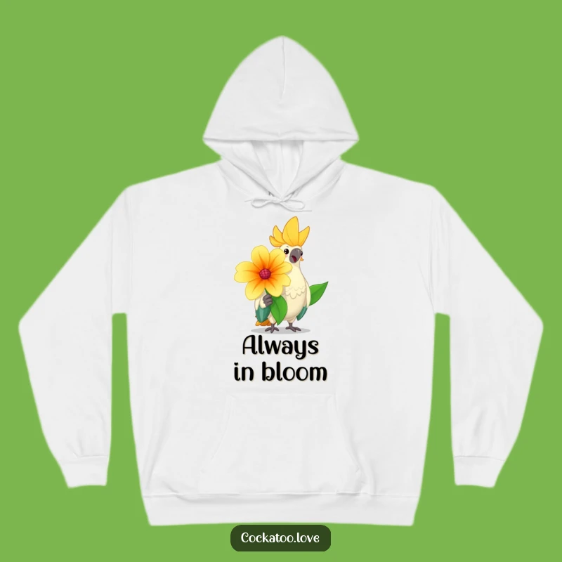 Funny Cheerful Cockatoo Hoodie: Cozy Flower Bird Sweatshirt, Wonderful Funny Gift