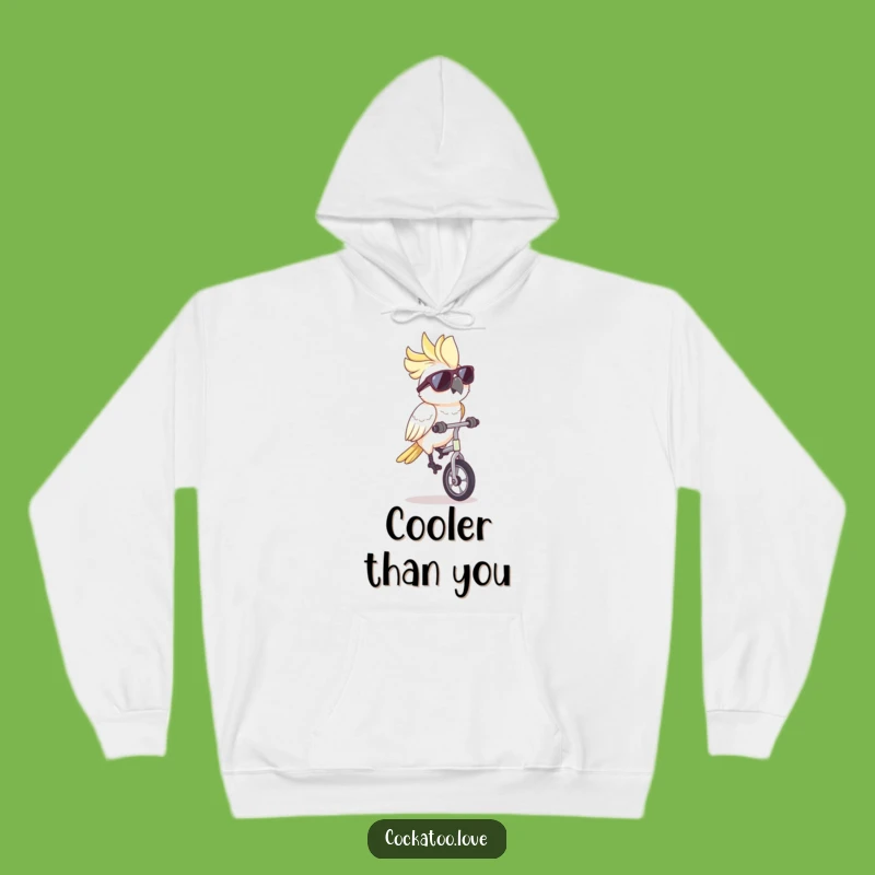 Funny Cockatoo Unicycle Sunglasses Hoodie: Stay Warm & Cool with this Funny Gift!
