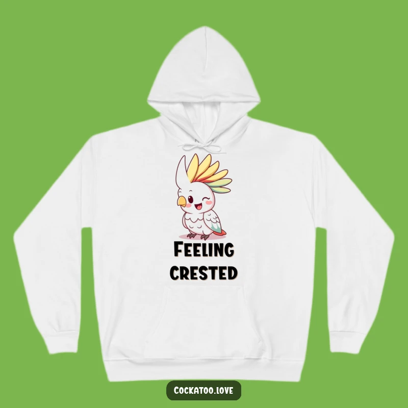 Cozy Funny Cockatoo Hoodie: Happy Bird, Vibrant Crest, Warm Gift
