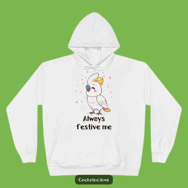 Funny Cockatoo Confetti Hoodie: Cozy Up with Celebration, Perfect Funny Gift!