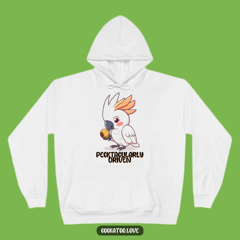Funny Determined Cockatoo Hoodie - Cozy Funny Gift for Focused Bird Enthusiasts!