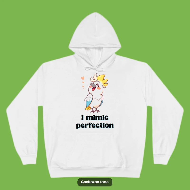 Cozy Funny Mimicking Cockatoo Hoodie: Sound Impression, Warm Laughs