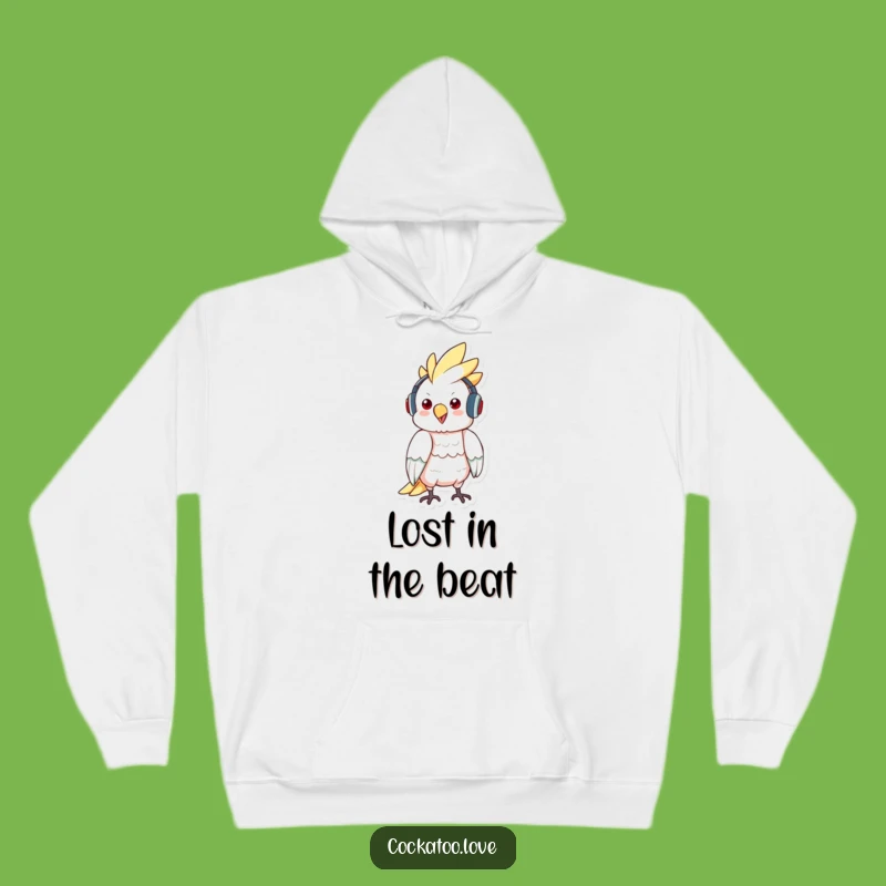 Funny Cockatoo Music Hoodie: Cozy Beats & Bird Style, Perfect Hilarious Gift!