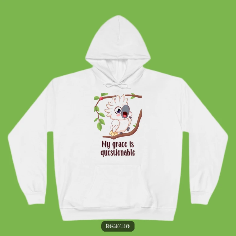 Cozy Funny Surprised Cockatoo Hoodie - Wide-Eyed Friend Gift