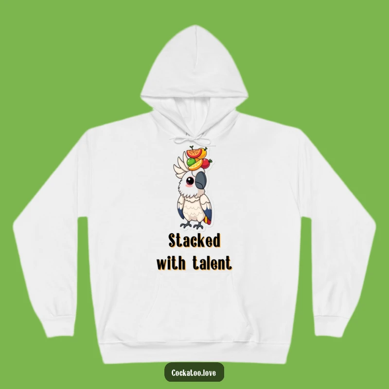 Determined Cockatoo Fruit Hoodie: Focused Bird Sweatshirt, Cozy & Motivating Gift!