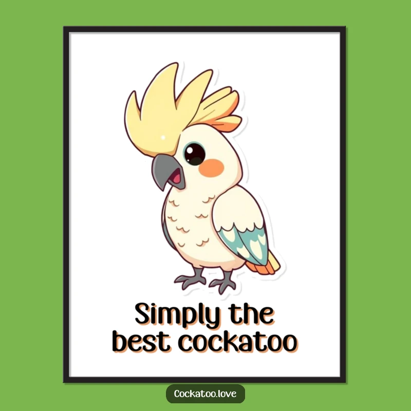 Funny Free Printable Cockatoo Wall Art: Proud Crest Downloadable Decor