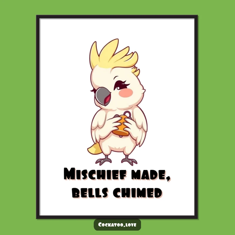 Funny Free Printable Wall Art: Winking Cockatoo Alarm - Humorous Downloadable Decor!