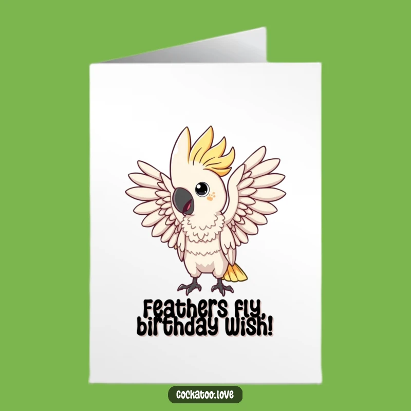 Free Printable Birthday Card: Dramatic Cockatoo! Funny Downloadable Gift for Divas