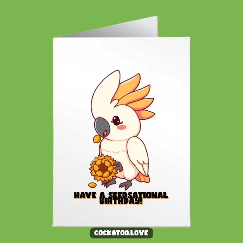 Free Printable Birthday Card: Cockatoo Offers Seed - Sweet Downloadable Gift
