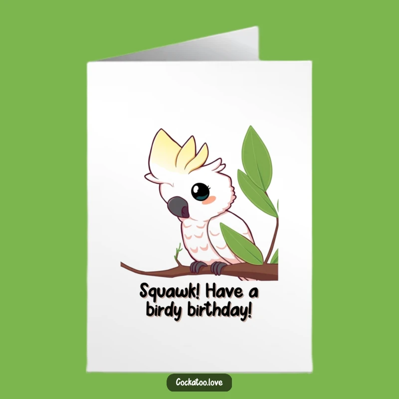 Free Printable Birthday Card: Curious Cockatoo Peeks - Funny Downloadable Gift