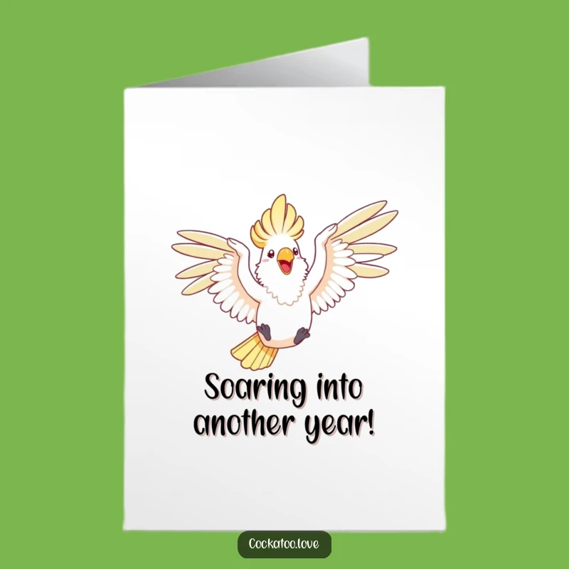 Free Printable Birthday Card: Joyful Cockatoo Funny Downloadable Gift