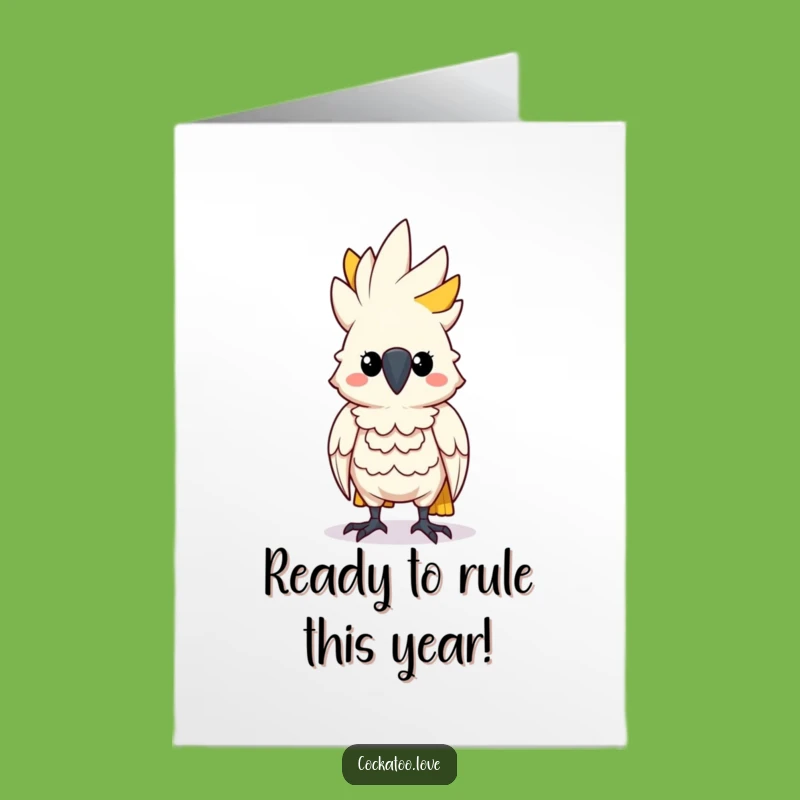 Free Printable Confident Cockatoo Birthday Card: Funny Pride, Downloadable Gift