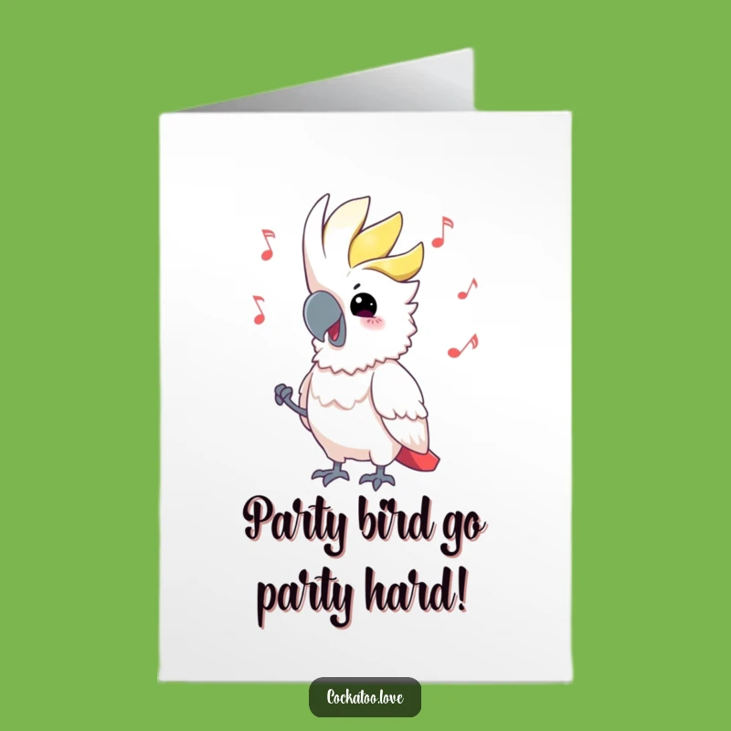 Free Printable Birthday Card: Funny Cockatoo Grooving - Laughable Downloadable Gift!